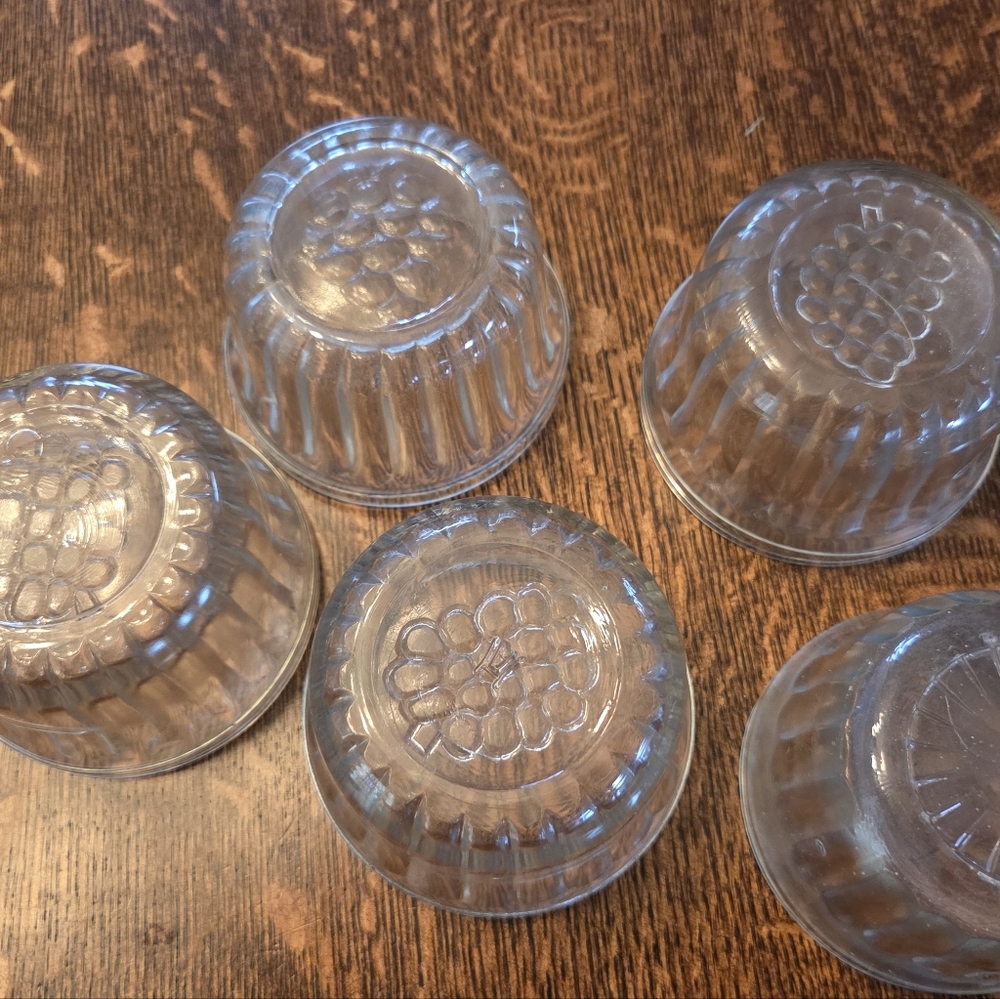 Vintage Clear Glass Ribbed Jelly Jars (5)